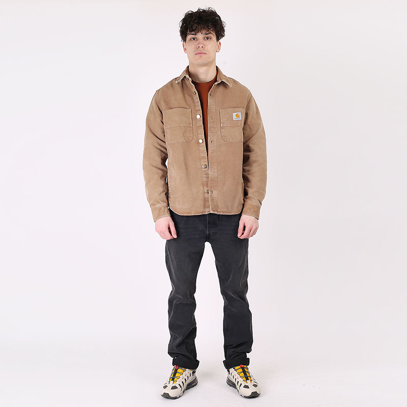 мужская бежевая рубашка Carhartt WIP Glenn Shirt Jac I028662 - цена, описание, фото 7